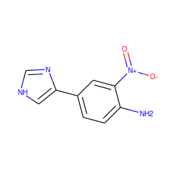 Nc1ccc(-c2c[nH]cn2)cc1[N+](=O)[O-] ZINC000013140596