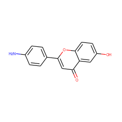 Nc1ccc(-c2cc(=O)c3cc(O)ccc3o2)cc1 ZINC000000004898