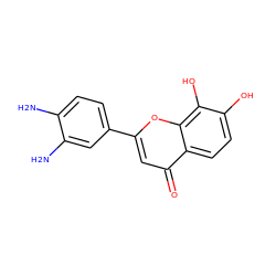 Nc1ccc(-c2cc(=O)c3ccc(O)c(O)c3o2)cc1N ZINC000013586391