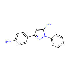 Nc1ccc(-c2cc(N)n(-c3ccccc3)n2)cc1 ZINC000000293451