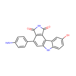 Nc1ccc(-c2cc3[nH]c4ccc(O)cc4c3c3c2C(=O)NC3=O)cc1 ZINC000034804178