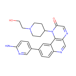 Nc1ccc(-c2ccc3ncc4ncc(=O)n(C5CCN(CCO)CC5)c4c3c2)cn1 ZINC001772612121