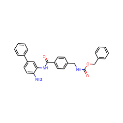 Nc1ccc(-c2ccccc2)cc1NC(=O)c1ccc(CNC(=O)OCc2ccccc2)cc1 ZINC000029039003