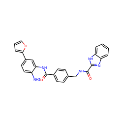 Nc1ccc(-c2ccco2)cc1NC(=O)c1ccc(CNC(=O)c2nc3ccccc3[nH]2)cc1 ZINC000148700218