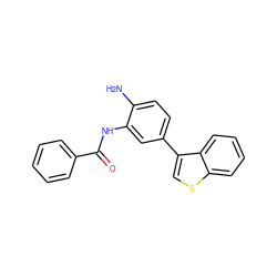 Nc1ccc(-c2csc3ccccc23)cc1NC(=O)c1ccccc1 ZINC000049112722