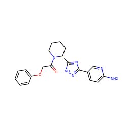 Nc1ccc(-c2n[nH]c([C@H]3CCCCN3C(=O)COc3ccccc3)n2)cn1 ZINC000144891588