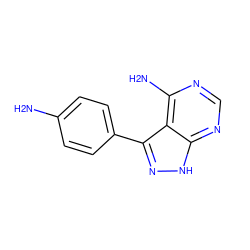 Nc1ccc(-c2n[nH]c3ncnc(N)c23)cc1 ZINC000064475094