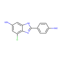 Nc1ccc(-c2nc3c(Cl)cc(N)cc3[nH]2)cc1 ZINC000000262132