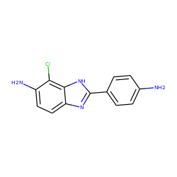 Nc1ccc(-c2nc3ccc(N)c(Cl)c3[nH]2)cc1 ZINC000005075161