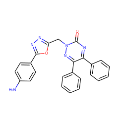 Nc1ccc(-c2nnc(Cn3nc(-c4ccccc4)c(-c4ccccc4)nc3=O)o2)cc1 ZINC000473131280