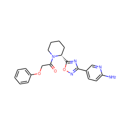 Nc1ccc(-c2noc([C@H]3CCCCN3C(=O)COc3ccccc3)n2)cn1 ZINC000144763566