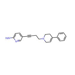 Nc1ccc(C#CCCN2CC=C(c3ccccc3)CC2)cn1 ZINC000001533850