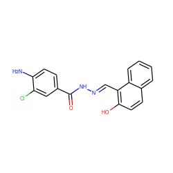 Nc1ccc(C(=O)N/N=C/c2c(O)ccc3ccccc23)cc1Cl ZINC001772615881