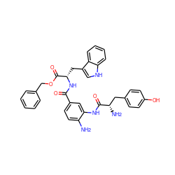 Nc1ccc(C(=O)N[C@@H](Cc2c[nH]c3ccccc23)C(=O)OCc2ccccc2)cc1NC(=O)[C@@H](N)Cc1ccc(O)cc1 ZINC000299854620