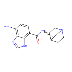 Nc1ccc(C(=O)N[C@@H]2CN3CCC2CC3)c2[nH]cnc12 ZINC000013802654