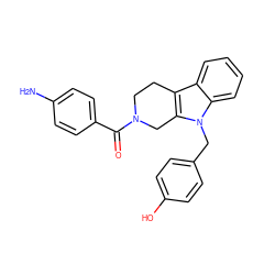 Nc1ccc(C(=O)N2CCc3c(n(Cc4ccc(O)cc4)c4ccccc34)C2)cc1 ZINC000014946246