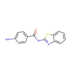 Nc1ccc(C(=O)Nc2nc3ccccc3s2)cc1 ZINC000000192904