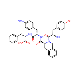 Nc1ccc(C[C@H](NC(=O)[C@@H]2Cc3ccccc3CN2C(=O)[C@@H](N)Cc2ccc(O)cc2)C(=O)N[C@@H](Cc2ccccc2)C(=O)O)cc1 ZINC000027214783