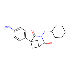 Nc1ccc(C23CC(C2)C(=O)N(CC2CCCCC2)C3=O)cc1 ZINC000013821342