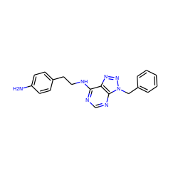 Nc1ccc(CCNc2ncnc3c2nnn3Cc2ccccc2)cc1 ZINC000013778570