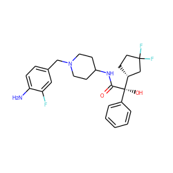 Nc1ccc(CN2CCC(NC(=O)[C@](O)(c3ccccc3)[C@@H]3CCC(F)(F)C3)CC2)cc1F ZINC000013835853