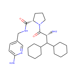 Nc1ccc(CNC(=O)[C@@H]2CCCN2C(=O)[C@H](N)C(C2CCCCC2)C2CCCCC2)cn1 ZINC000003831705