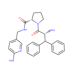 Nc1ccc(CNC(=O)[C@@H]2CCCN2C(=O)[C@H](N)C(c2ccccc2)c2ccccc2)cn1 ZINC000013766344