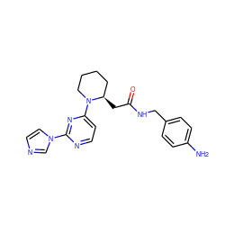 Nc1ccc(CNC(=O)C[C@@H]2CCCCN2c2ccnc(-n3ccnc3)n2)cc1 ZINC000035271593