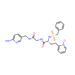 Nc1ccc(CNC(=O)CNC(=O)[C@@H](CCc2cccc[n+]2[O-])NS(=O)(=O)Cc2ccccc2)cn1 ZINC000028706090