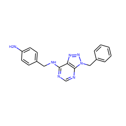 Nc1ccc(CNc2ncnc3c2nnn3Cc2ccccc2)cc1 ZINC000013778569