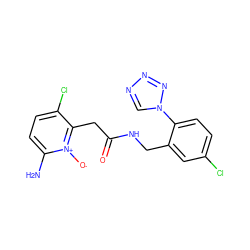 Nc1ccc(Cl)c(CC(=O)NCc2cc(Cl)ccc2-n2cnnn2)[n+]1[O-] ZINC000028523544