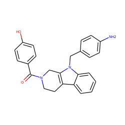 Nc1ccc(Cn2c3c(c4ccccc42)CCN(C(=O)c2ccc(O)cc2)C3)cc1 ZINC000014946234