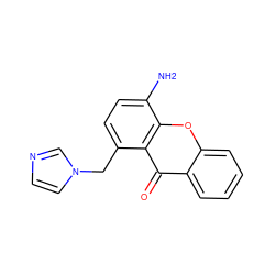 Nc1ccc(Cn2ccnc2)c2c(=O)c3ccccc3oc12 ZINC000095587074