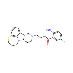 Nc1ccc(F)cc1C(=O)CCCN1CC[C@H]2[C@@H](C1)c1cccc3c1N2CCCS3 ZINC000013487999