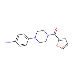 Nc1ccc(N2CCN(C(=O)c3ccco3)CC2)cc1 ZINC000000529029