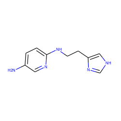 Nc1ccc(NCCc2c[nH]cn2)nc1 ZINC000013743053