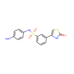 Nc1ccc(NS(=O)(=O)c2cccc(-c3csc(=O)[nH]3)c2)cc1 ZINC000299856013