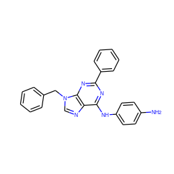 Nc1ccc(Nc2nc(-c3ccccc3)nc3c2ncn3Cc2ccccc2)cc1 ZINC000040424850