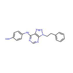 Nc1ccc(Nc2ncnc3c2nnn3CCc2ccccc2)cc1 ZINC000027735366