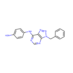 Nc1ccc(Nc2ncnc3c2nnn3Cc2ccccc2)cc1 ZINC000027732836