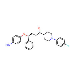 Nc1ccc(O[C@@H](CCC(=O)C2CCN(c3ccc(F)cc3)CC2)c2ccccc2)cc1 ZINC000027628459