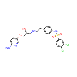 Nc1ccc(OC[C@@H](O)CNCCc2ccc(NS(=O)(=O)c3ccc(Cl)c(Cl)c3)cc2)cn1 ZINC000026250966