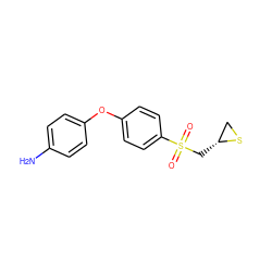 Nc1ccc(Oc2ccc(S(=O)(=O)C[C@@H]3CS3)cc2)cc1 ZINC000072123082