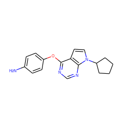 Nc1ccc(Oc2ncnc3c2ccn3C2CCCC2)cc1 ZINC000095555344