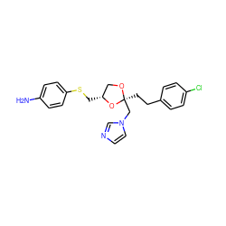 Nc1ccc(SC[C@@H]2CO[C@@](CCc3ccc(Cl)cc3)(Cn3ccnc3)O2)cc1 ZINC000011616878