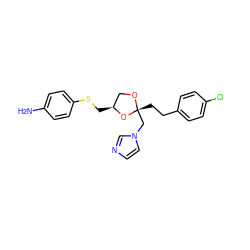 Nc1ccc(SC[C@H]2CO[C@](CCc3ccc(Cl)cc3)(Cn3ccnc3)O2)cc1 ZINC000011616879