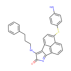 Nc1ccc(Sc2ccc3c4c(NCCCc5ccccc5)c(=O)nc-4c4cccc2c43)cc1 ZINC000095594435