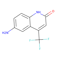 Nc1ccc2[nH]c(=O)cc(C(F)(F)F)c2c1 ZINC000012349446