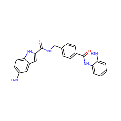 Nc1ccc2[nH]c(C(=O)NCc3ccc(C(=O)Nc4ccccc4N)cc3)cc2c1 ZINC000148702484