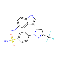 Nc1ccc2[nH]cc([C@@H]3CC(C(F)(F)F)=NN3c3ccc(S(N)(=O)=O)cc3)c2c1 ZINC000029059590